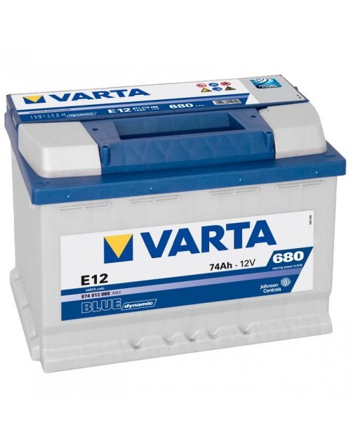 Baterie auto Varta Blue Dynamic 12V 74Ah 680A E12 cod 574013 068 borna inversa asia